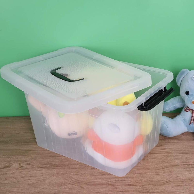 Ramddy 12 Quart Clear Storage Box with Lid and Black Latches, 1 Pack - Image 3